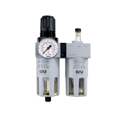 07729105 Régulateur pression air avec manomètre, filtre et huileur 1/2" Gaz