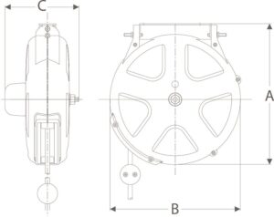 Dimensions de l'enrouleur