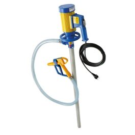 Pompe électrique vide-fût 93 l/min avec tube polypropylène et arbre hastelloy
