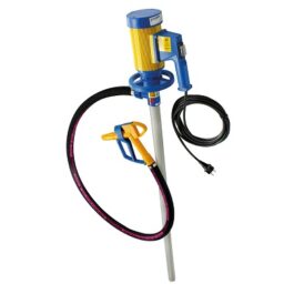 Pompe électrique vide-fût 112 l/min avec tube polypropylène et arbre hastelloy
