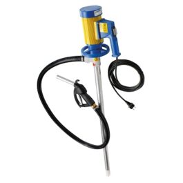 Pompe électrique vide-fût 112 l/min avec tube alu et arbre inox