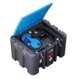 Cuve mobile double compartiment gasoil et adblue avec capot ouvert
